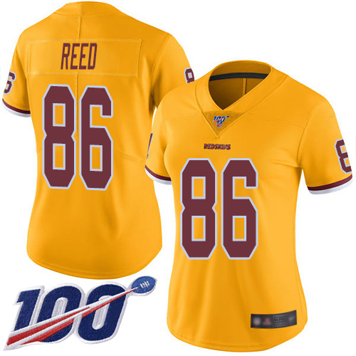 Washington Redskins Limited Gold Women Jordan Reed Jersey NFL Football 86 100th Season Rush Vapor